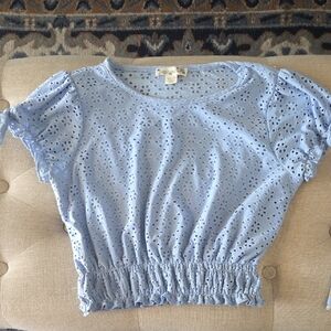 Wild Fable Sky Blue Eyelet Blouse